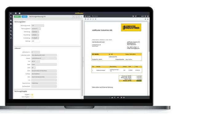 Laptopmockup Rechnung