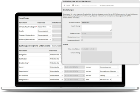 Laptopmockup Anbindung von Datev an JobRouter