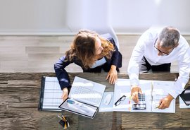 Man and woman in accounting