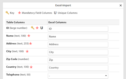 JobData Module: Mapping master data tables for excel import in the JobRouter® Digital Process Automation Platform