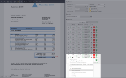 Screenshot Datenerfassung