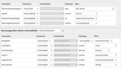 Screenshot Datev Buchungszeilen