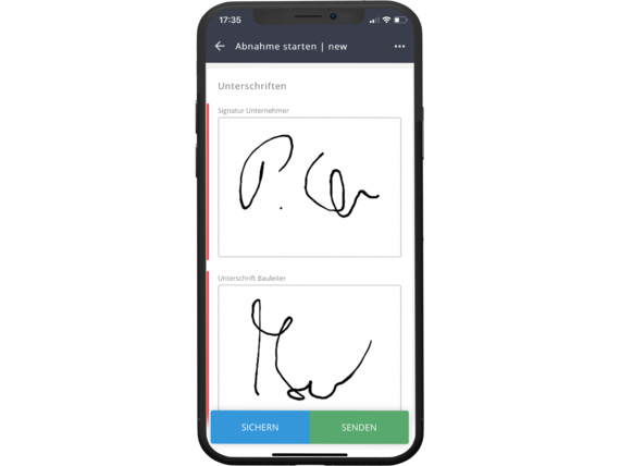 Abnahme Unterschrift in JobRouter Mobile App