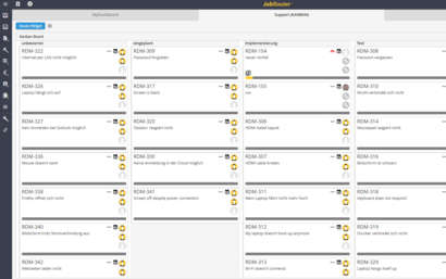 JobRouter - Tikcet System Screenshot - Drag-n-drop status changes