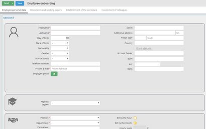 Digital Onboarding - capture employee information