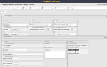 Dialogeditor JobRouter Desktopansicht