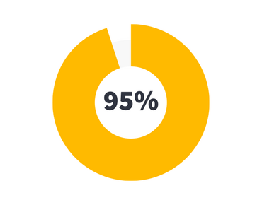 Kreisdiagramm 95%