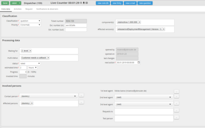 JobRouter - Ticket System Screenshot - dispatcher routing inquiries