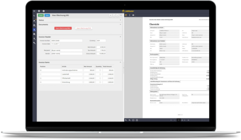 Screenshot of the JobRouter® interface. Show XInvoice
