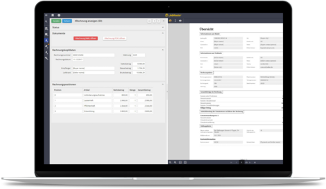 Screenshot of the JobRouter® interface. Show XInvoice