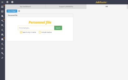JobRouter Screenshot: Search for an employee file
